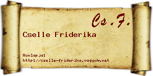 Cselle Friderika névjegykártya